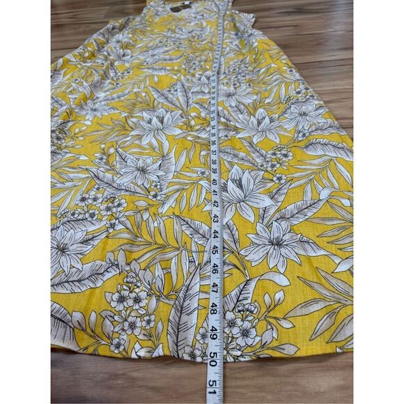 J. Jill  NWT Linen A-Line Midi Dress Daisy Vibrant Tropical  Sz L - Picture 8 of 9